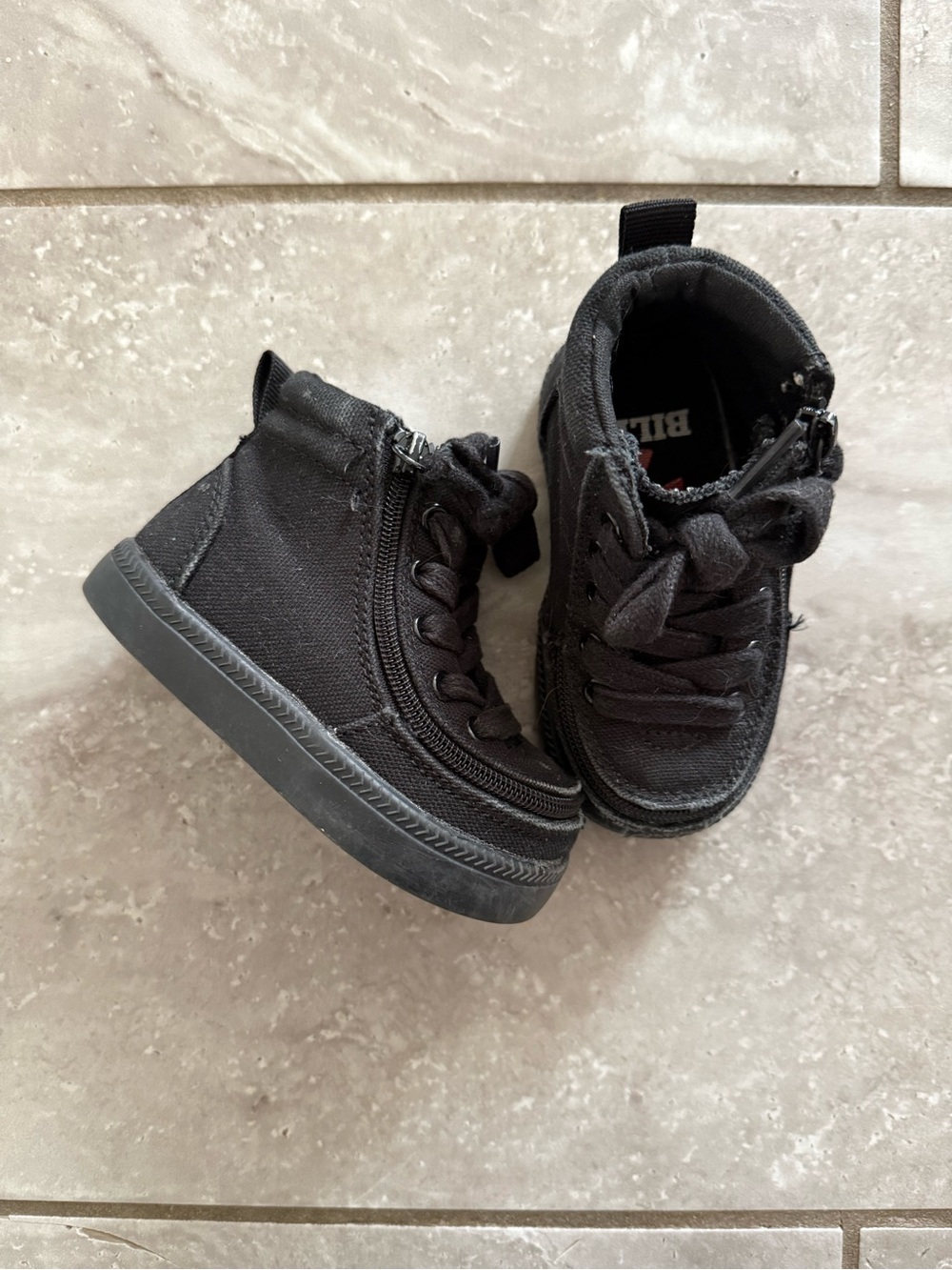 Billy’s - Toddler Black High-Top Canvas Sneakers with Side Zip